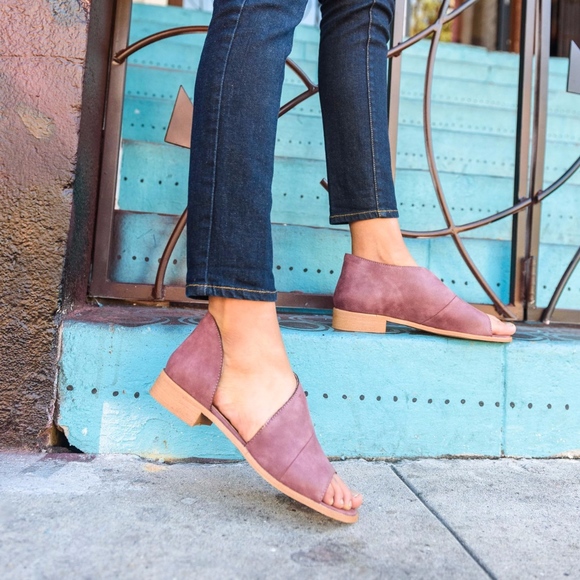 Mi.iM "Harley" Open Toe Side Cutout Flat - Purple - Picture 6 of 7